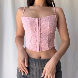Pink Lace Crop top